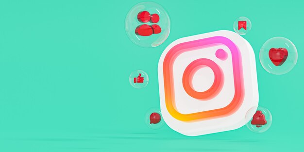 Instagram Ze Szkła Akrylowego Logo Ig I Ikony Mediów Społecznościowych Z Miejscem Na Kopię