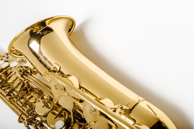 Instrument Jazzowy Saksofon Na Białym Tle