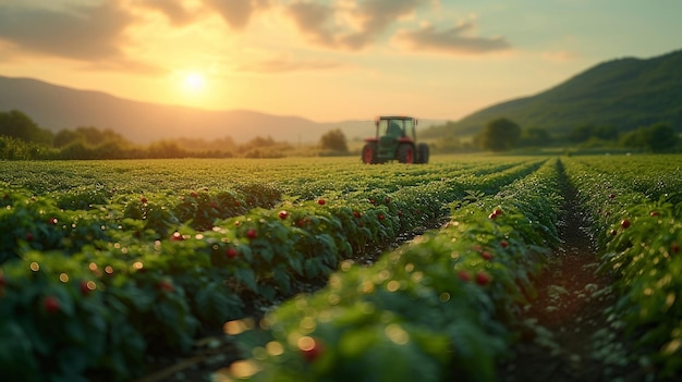 Integracja technologii w rolnictwie AI generuje ilustrację