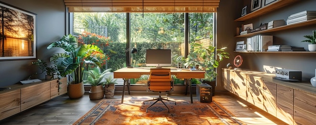 Inteligentne biura domowe z ergonomicznymi meblami