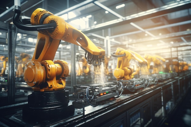 Inteligentne ramiona robotów przemysłowych dla cyfrowej technologii produkcji fabrycznej