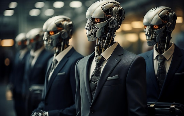 Inteligentne roboty są ubierane przez generatywną sztuczną inteligencję systemu przenośników