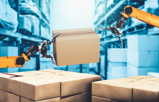 Inteligentny system ramienia robota dla innowacyjnej cyfrowej technologii magazynowej i fabrycznej