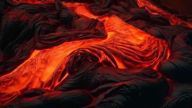 Intensywna i realistyczna Magma Volcano Lava Desktop Wallpaper Generowana przez AI