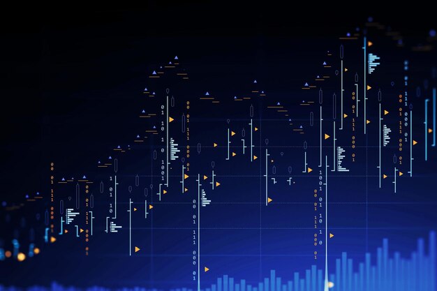 Zdjęcie interfejs wykresów giełdowych i finansowych
