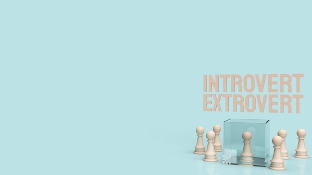 Introwertyk i ekstrawertyczny tekst do renderowania 3d w tle.