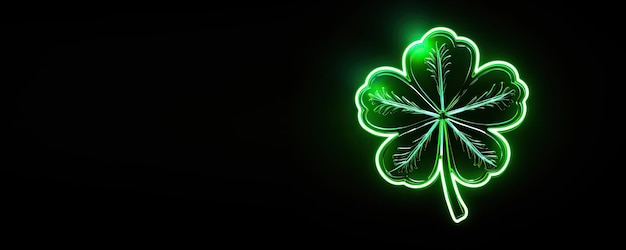 Irlandzki symbol szczęścia Neonowy znak koniczyny