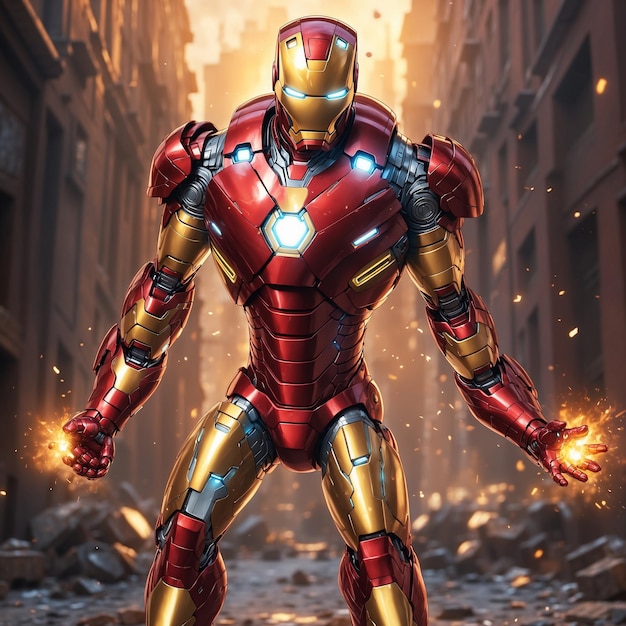 Iron Man 3d Art Stickers tapeta Ai GENERATED