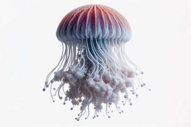 Zdjęcie irukandji jellyfish carukia barnesi izolowana na białym tle ai generatywna