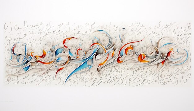 Zdjęcie islamska kaligrafia na białym tle
