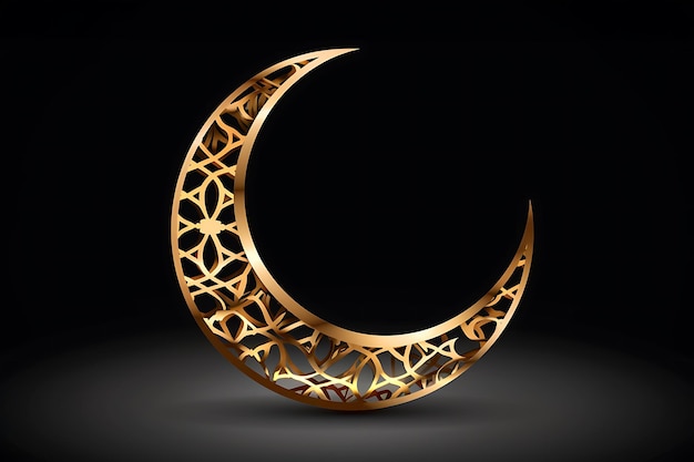 Islamska karta Eid Mubarak z stylowym półksiężycem