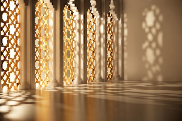 Islamska lampka nocna ze sceną ozdobną okna