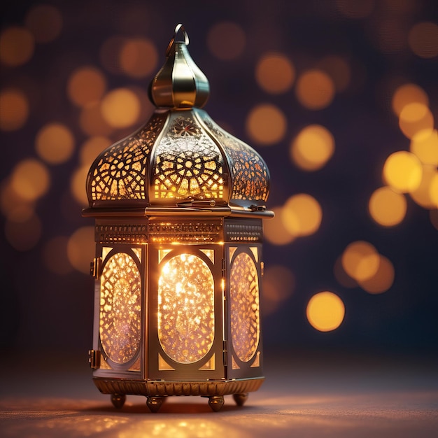 Islamska latarnia Ramadan dramatyczne oświetlenie tła Generowanie obrazu AI Na czarno-białym tle