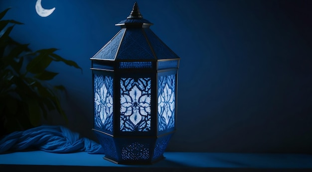Islamska latarnia z kopii przestrzeni tłem