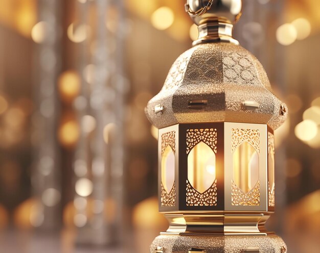 Islamska latarnia złota koncepcja na kartkę z życzeniami