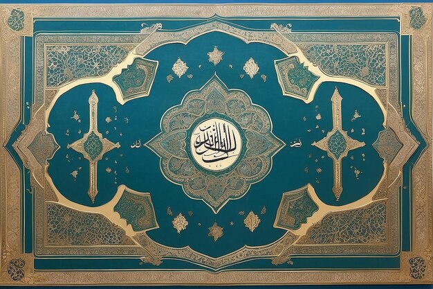 Zdjęcie islamska sztuka ilustracje okładek książek koranu