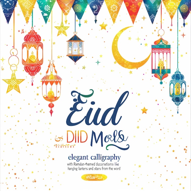 Islamska uroczystość Ramadan i Eid Mubarak Projekt z pudełkiem podarunkowym półksiężyca i modlącym się człowiekiem 3