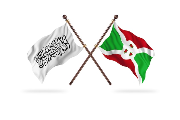 Islamski Emirat Afganistanu kontra Burundi Tło Dwie Flagi