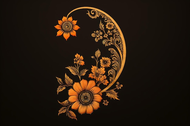 Islamski kwiat i księżyc ramadanu