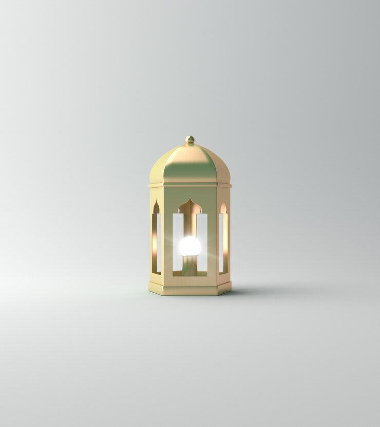 Zdjęcie islamski tło lampion na bielu
