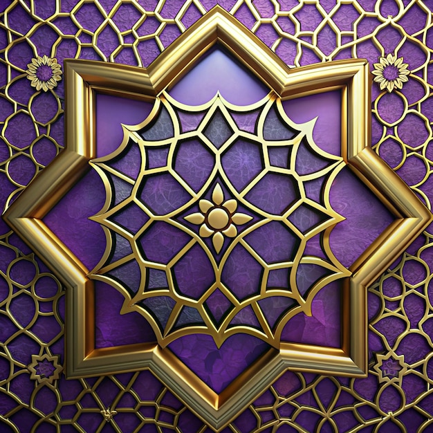 islamski wzór czarno-fioletowo-złote tło