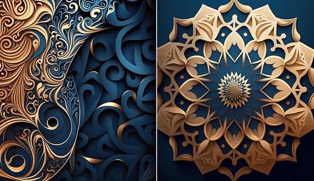 Islamskie arabskie luksusowe tło z geometrycznym wzorem i pięknym ornamentem ai