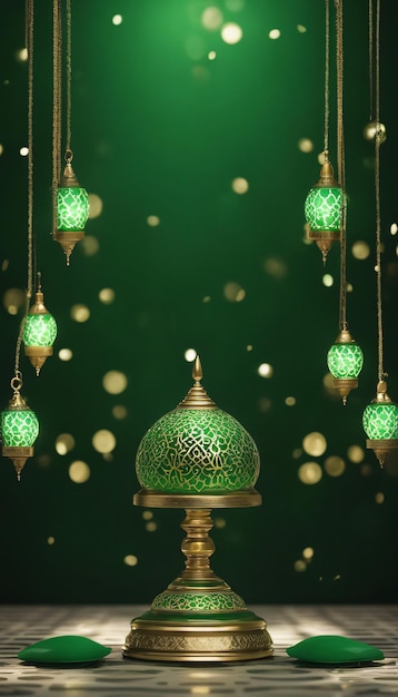 Islamskie luksusowe zielone tło tapety