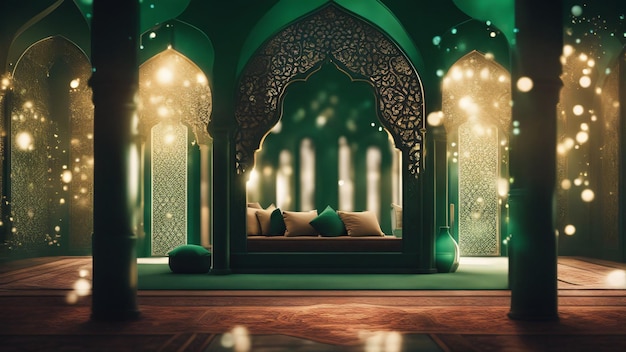 Islamskie luksusowe zielone tło