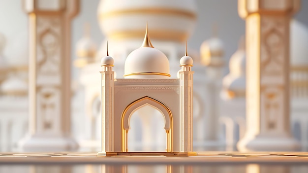 Islamskie minimalistyczne koncepcje łuku meczetu na ilustracji 3D