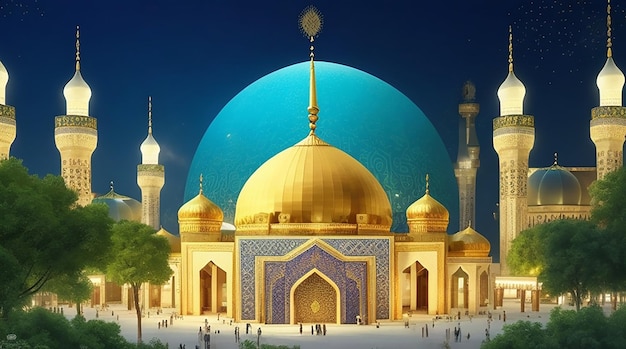 Islamskie pochodzenie odpowiednie dla pozdrowień Eid Fitr Adha Muharram Ramadan