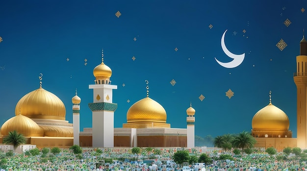 Islamskie pochodzenie odpowiednie dla pozdrowień Eid Fitr Adha Muharram Ramadan