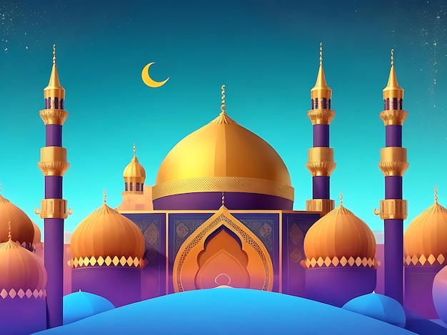 Islamskie pochodzenie odpowiednie dla pozdrowień Eid Muharram Ramadan Ai generator