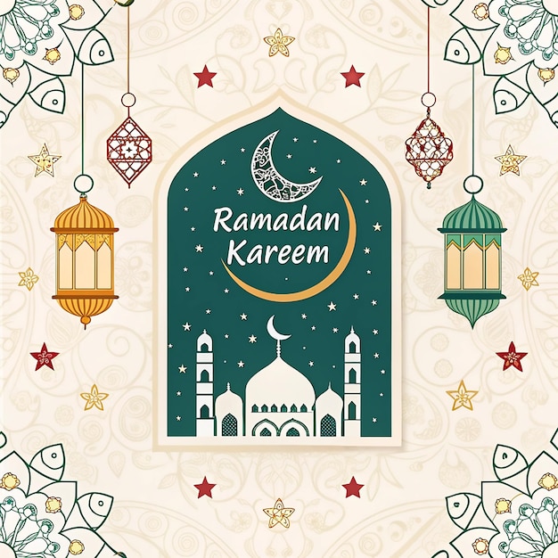 Islamskie pozdrowienia ramadan kareem karty tło uroczystości