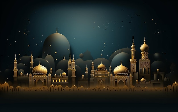 Islamskie tło odpowiednie dla pozdrowień Eid Fitr Adha Muharram Ramadan