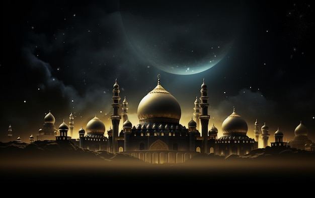 Islamskie tło odpowiednie dla pozdrowień Eid Fitr Adha Muharram Ramadan