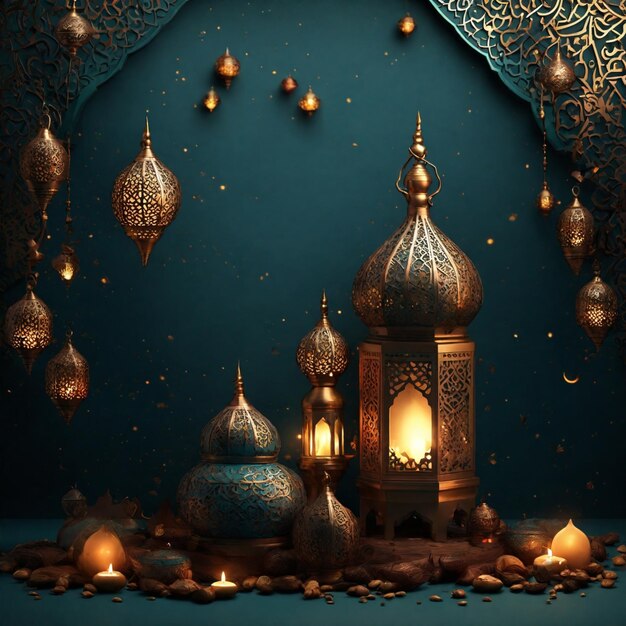 Zdjęcie islamskie tło ramadan tło generowane przez ai
