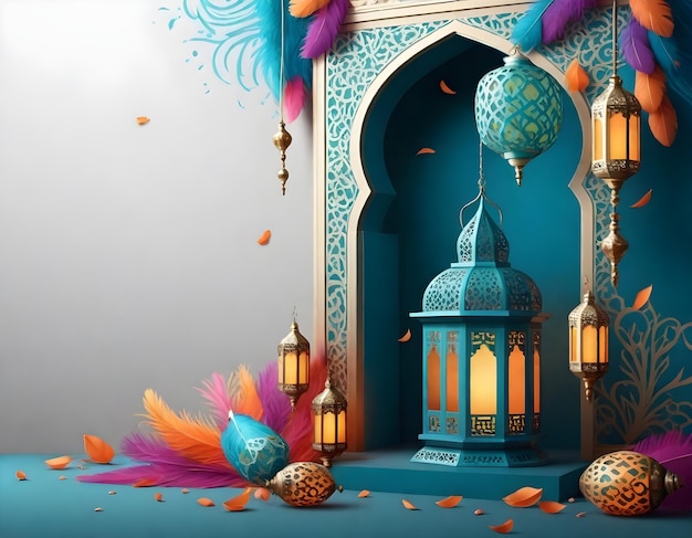 Islamskie tło Ramadanu Eid Mubarak