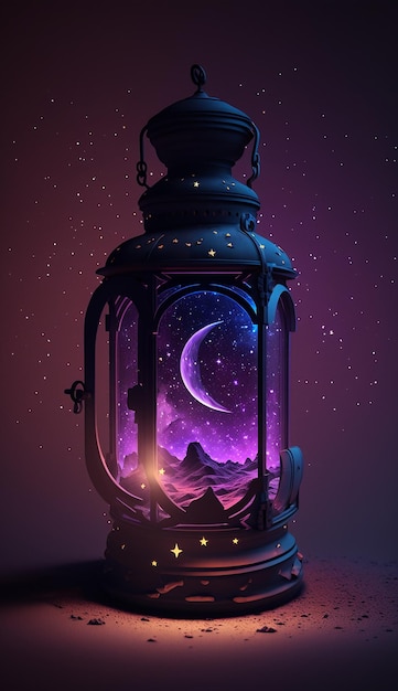 islamskie tło ze zdjęciem pięknej dekoracji latarni