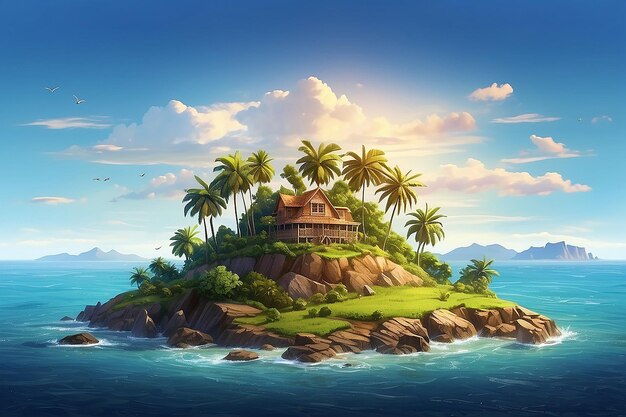 Zdjęcie island view stock illustration