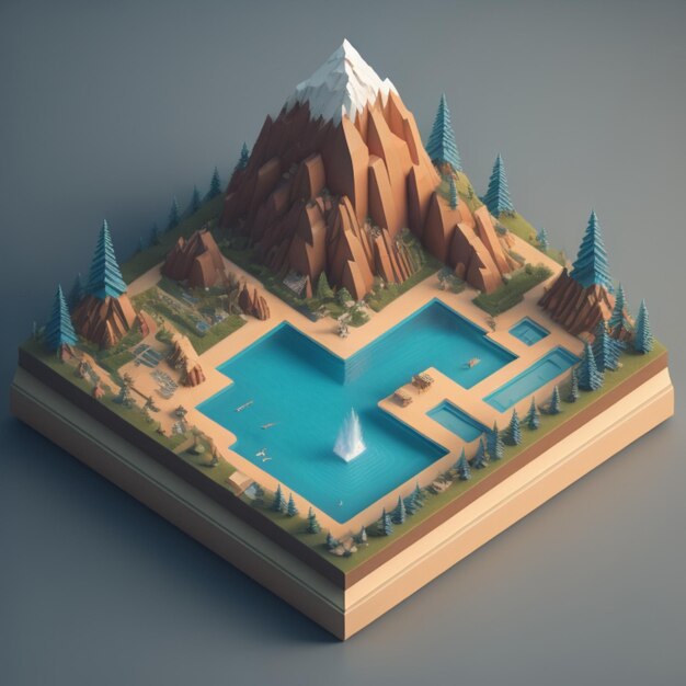 Isometrit Mountain lowpoly