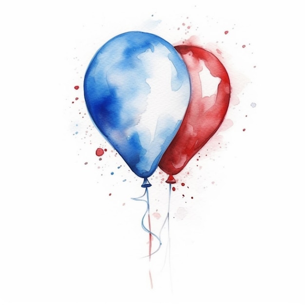 Zdjęcie istnieją dwa balony pomalowane w kolory generatywnej flagi amerykańskiej ai