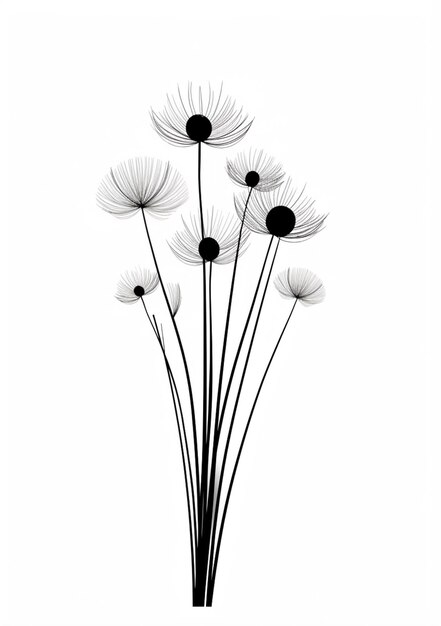 istnieje pęczek kwiatów, które są na białym tle generatywnej AI