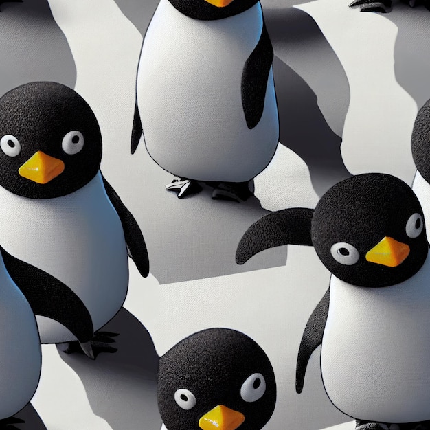 Istnieje wiele pingwinów, które stoją razem w grupie generatywnej ai