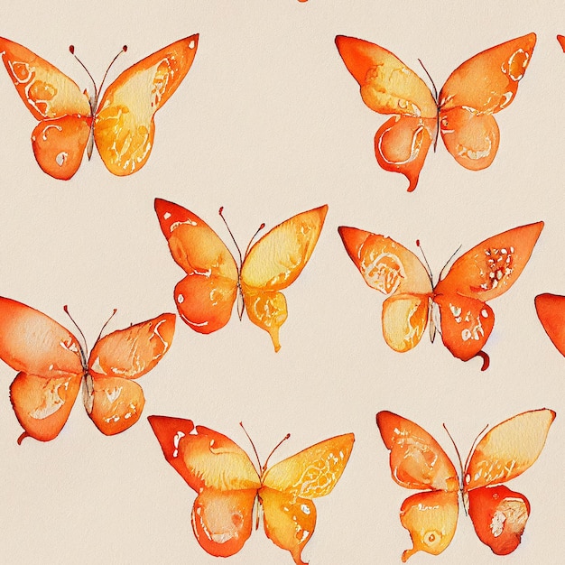 Istnieje wiele różnych motyli namalowanych na białej powierzchni generatywnej ai
