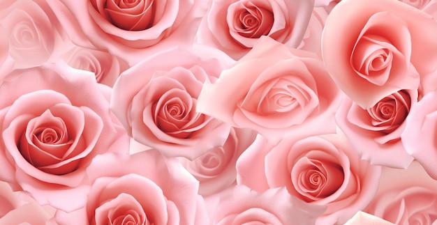 istnieje wiele różowych róż, które są zebrane razem w generatywną sztuczną inteligencję