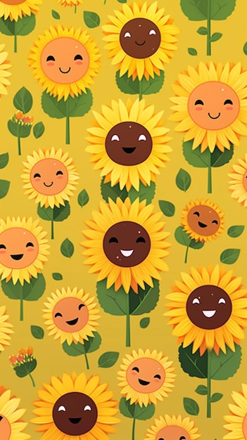 Istnieje wiele słoneczników z twarzami na nich w generatywnej ai pola