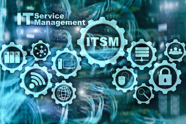 ITSM IT Service Management Concept do zarządzania usługami informatycznymi na tle superkomputera
