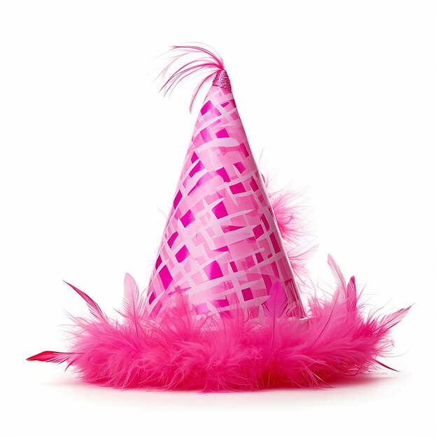 Izolacja różowego kapelusza urodzinowego