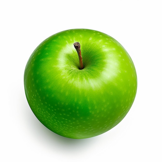 Izolacja widoku z góry zielonego jabłka na przezroczystym tle