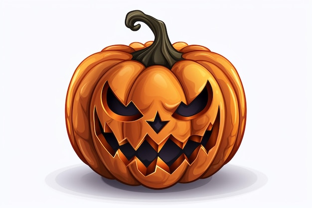 Izolowana dynia halloweenowa z upiorną twarzą na transp